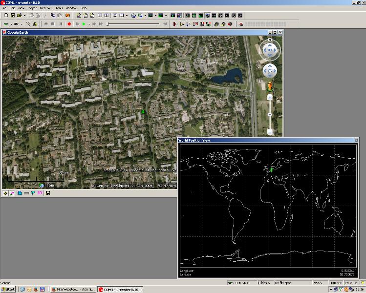 schermdump GPS software in computer